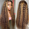 Alibonnie 4/27 Blonde Highlight Lace Front Wigs Pre Plucked 13x4 Frontal Water wave Wigs 100% Human Hair Wig - Alibonnie