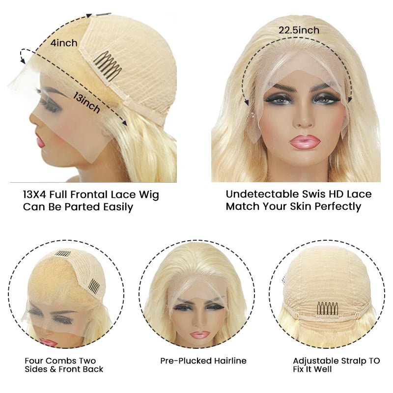 Alibonnie 613 Blonde Layered Cut Wigs 13x4 Transparent Front Lace Straight Wigs - Alibonnie