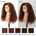 Alibonnie Chocolate Brown Invisible Strap Cozy Fit 360 Lace Water Wave Wigs With Bleached Knots - Alibonnie