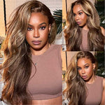 Alibonnie Highlight 13*4 Lace Front Wigs TL412 Honey Blonde Kinky Straight Human Hair Lace Wigs