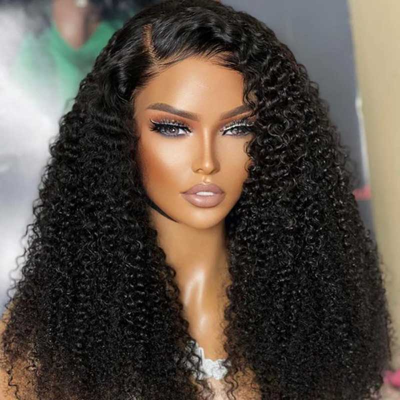 Alibonnie Kinky Curly 10x6 Parting Max Transparent Lace Glueless Human Hair Wig Pre Cut&Pre Bleached Lace Wig - Alibonnie