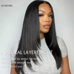 Alibonnie Layered Cut Glueless 5x5 Closure Lace Straight Wigs Wear&Go Human Hair Pre Cut Lace Wigs - Alibonnie