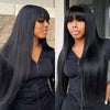 Alibonnie Layered Cut With Bang 13x4 Tranpsarent Lace Silky Straight Wig 180% Density - Alibonnie