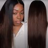 Alibonnie Ombre Black Brown 6x4 Lace Closure Wig Pre Cut&Pre - Bleached Glueless Human Hair Wigs - Alibonnie