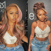 Alibonnie Pink And Blonde Highlights In Brown Hair Body Wave Blonde Skunk Stripe 13x4 Lace Wigs - Alibonnie