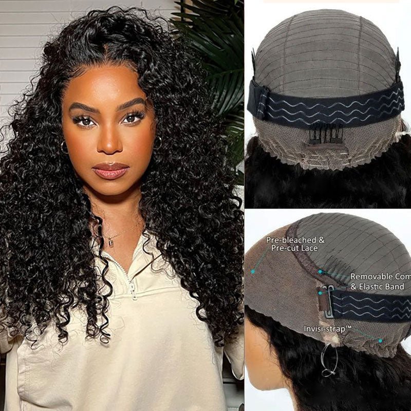 Alibonnie Upgrade Jerry Curly 360 Skin Lace Frontal Wig With Invisi - Strap Pre Everything Glueless Wig - Alibonnie