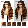 Alibonnie Upgraded Black Ombre Brown 3D Body Wave Wigs Invisi - trap 360 Lace Wig With Bleached Knots 200% Density - Alibonnie