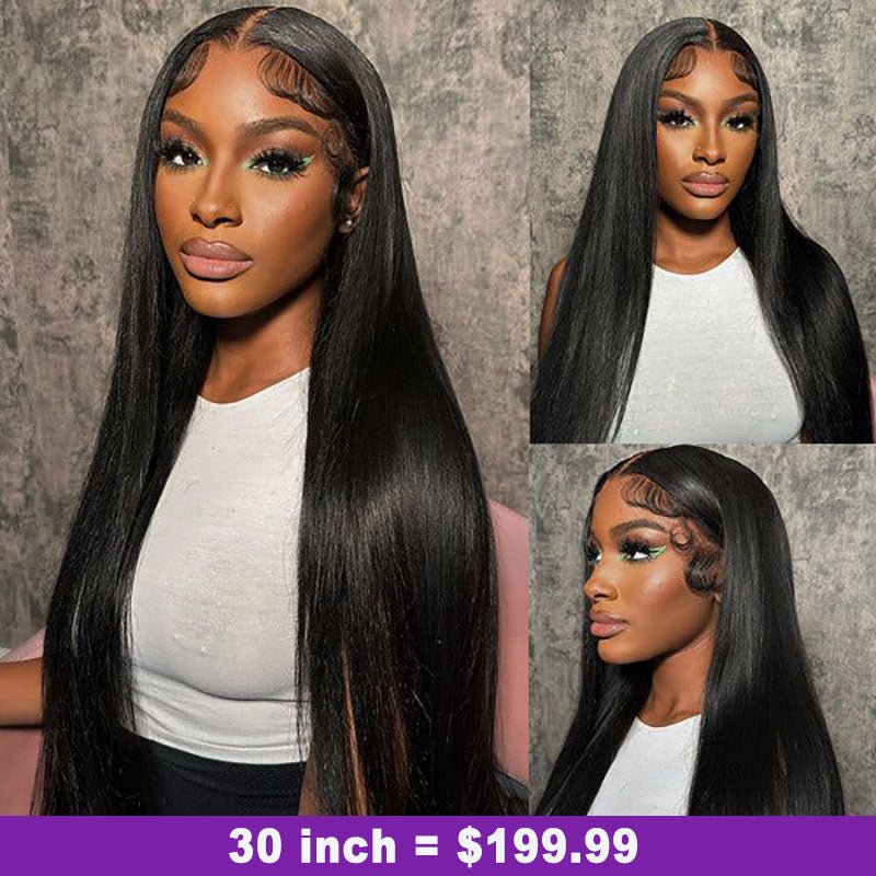 Alibonnie Wear&Go 5x5 Transparent Lace Long Wig 30 inch 34 inch Human Hair Wigs With Bleached Knots& Pre Cut - Alibonnie