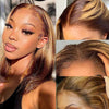 Blonde Highlight Bob Wigs Human Hair Brazilian Ombre Glueless Lace Wig Pre Plucked Ready To Wear - Alibonnie