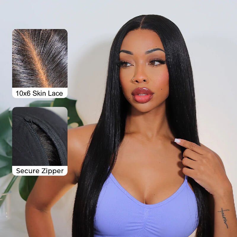 [Replaceable Wig] Alibonnie 10x6 Transparent Lace Straight With Optional Replaceable Wig - Alibonnie