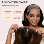 [Replaceable Wig] Alibonnie Magic Lace Wig Natural Black Straight With Optional 13x6 Replaceable Lace Closure Wig - Alibonnie