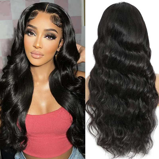 13x4 Full Frontal Lace Wigs Pre Plucked Body Wave Human Hair Wigs With Baby Hair - Alibonnie