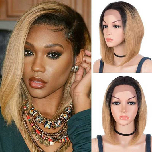 1B/27 Short Bob Lace Front Human Hair Wigs 13x4 Lace Front Wig for Women - Alibonnie