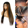 Alibonnie 1b/30 highlight 13x4 Transparent Lace Straight Wigs for Women 180% 250% Density - Alibonnie
