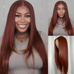 Alibonnie 360 Lace Reddish Brown Layered Cut Straight Wigs Human Hair Wigs - Alibonnie