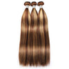 Alibonnie 4/27 Straight Hair 3 Bundles Honey Blonde Highlight Human Hair Weave For Women - Alibonnie