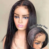 Alibonnie 4C Kinky Edges 360 Lace Straight Wigs Transparent Lace Human Hair Wigs - Alibonnie