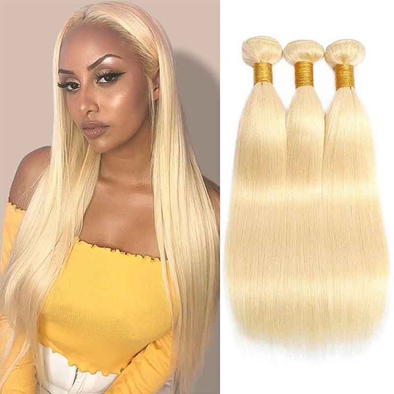 Alibonnie 613 Blonde Straight Virgin Hair 3 Bundles Brazilian Human Hair For Cheap - Alibonnie