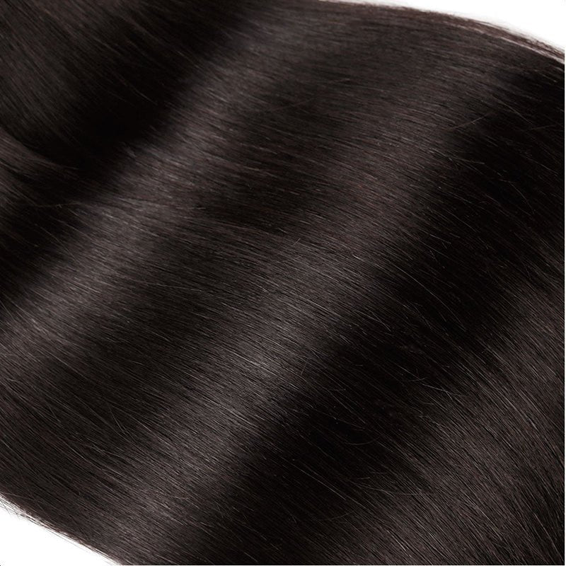 Alibonnie Straight Hair 3 Bundles With Transparent 4x4 Lace Closure - Alibonnie