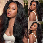 BOGO Free: 18 Inch 13x4 Lace Front Kinky Straight Wig & 10 Inch Blue Bob 4x4 Lace Closure 200% Dinsity - Alibonnie