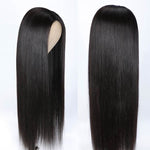 NO SKILL NEED!! Beginner Friendly V Part Straight Human Hair Wig No Leave Out Upgrade U Part Wig - Alibonnie